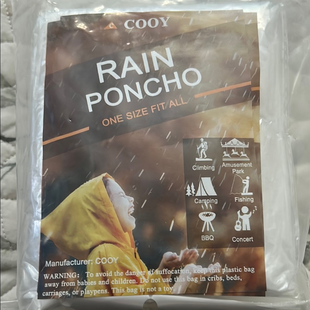 COOY Rain Poncho - One Size Fit All